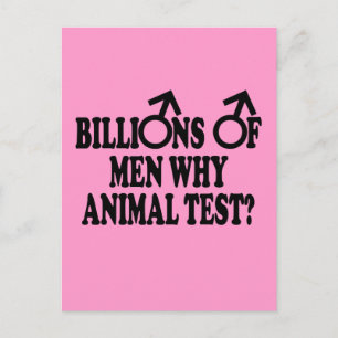 Ban animal testing funny slogan postcard