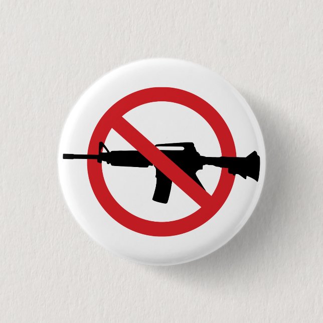 Ban Assault Rifles - No Symbol Red Line 3 Cm Round Badge (Front)