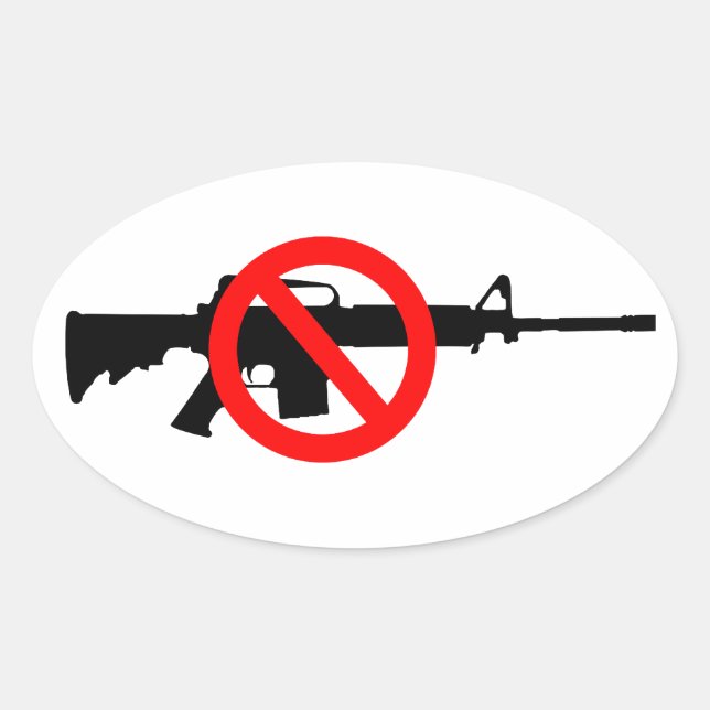 Ban Assault Weapons Oval Sticker (Front)