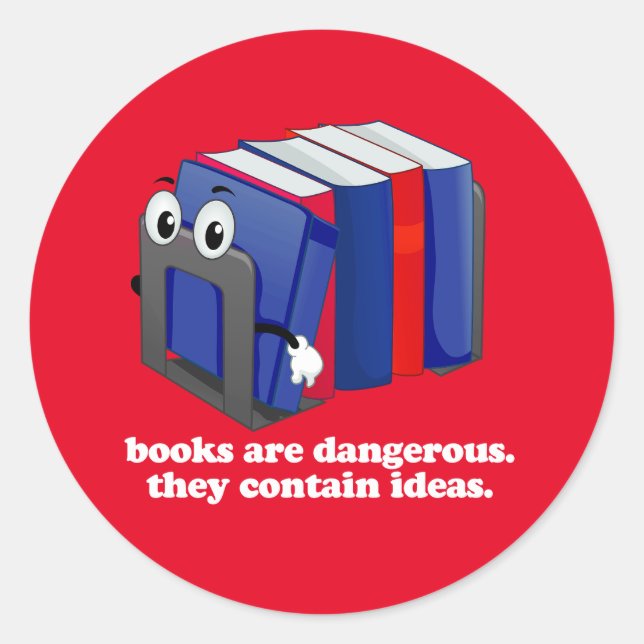 Ban Bigots Not Books Classic Round Sticker (Front)