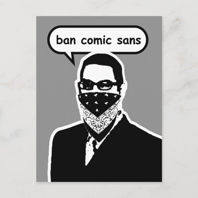 Ban Comic Sans Postcard (Front)