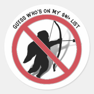 Ban Cupid Anti Valentine's Day  Classic Round Sticker
