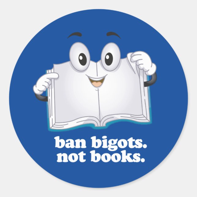 Ban Fascists Not Books Classic Round Sticker (Front)