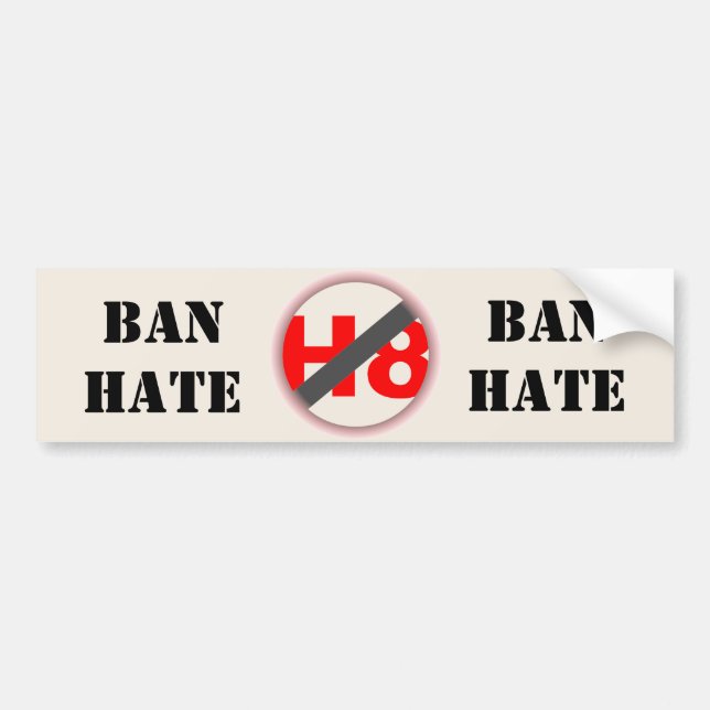 Ban Hate Bumper Sticker (Front)