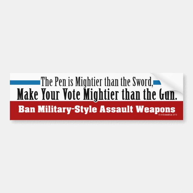 Ban Military-Style Assault Weapons Bumper Sticker (Front)