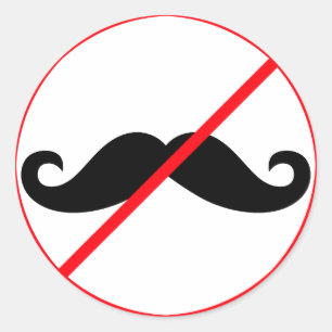 Ban Moustaches! Classic Round Sticker