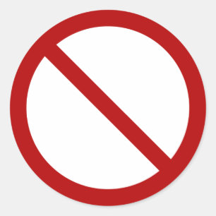 Ban or Prohibit Symbol Classic Round Sticker