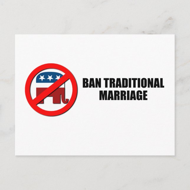 Ban Traditional Marriage Postcard (Front)