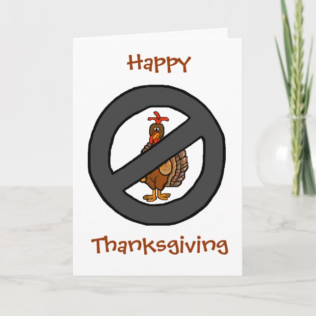 Ban Turkey, Eat Pie! Ver. 2  Thanksgivng Card (Front)