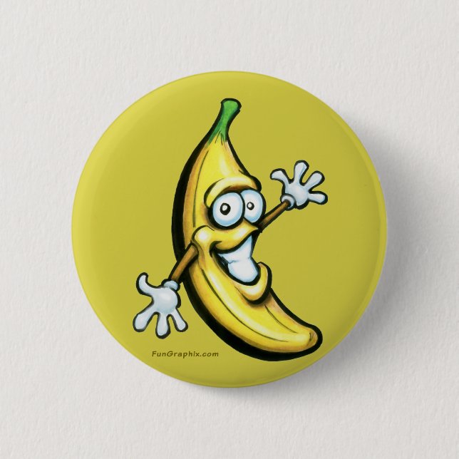 Banana 6 Cm Round Badge (Front)