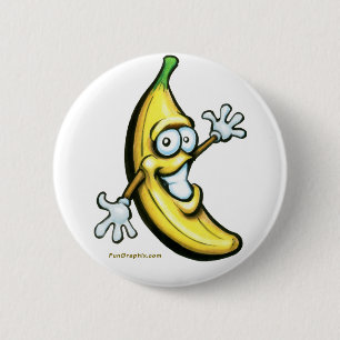 Banana 6 Cm Round Badge