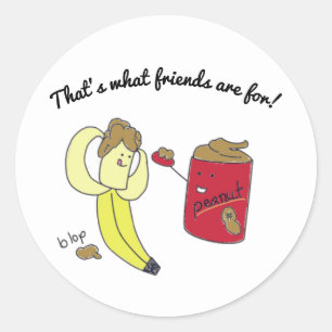 Banana and Peanut Butter stickers
