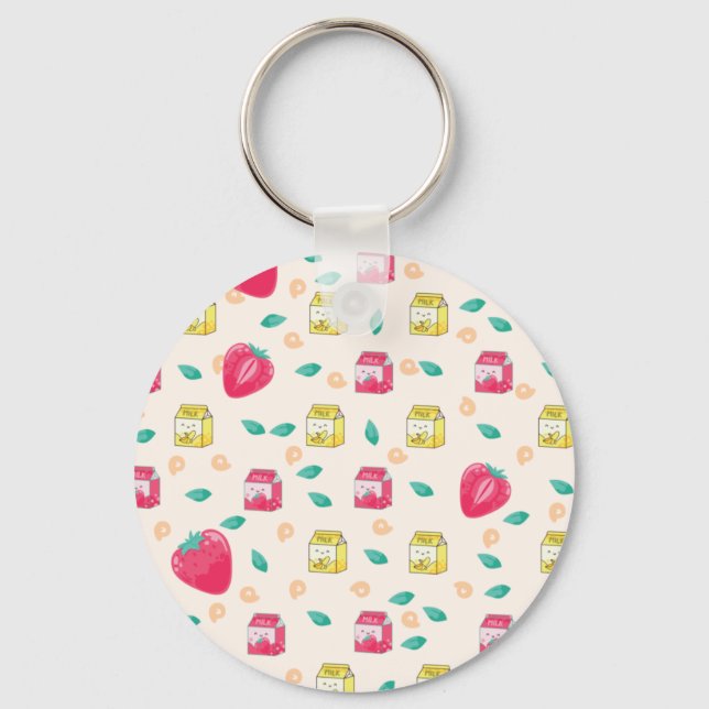 Banana and Strawberry Milk Key Ring (Front)
