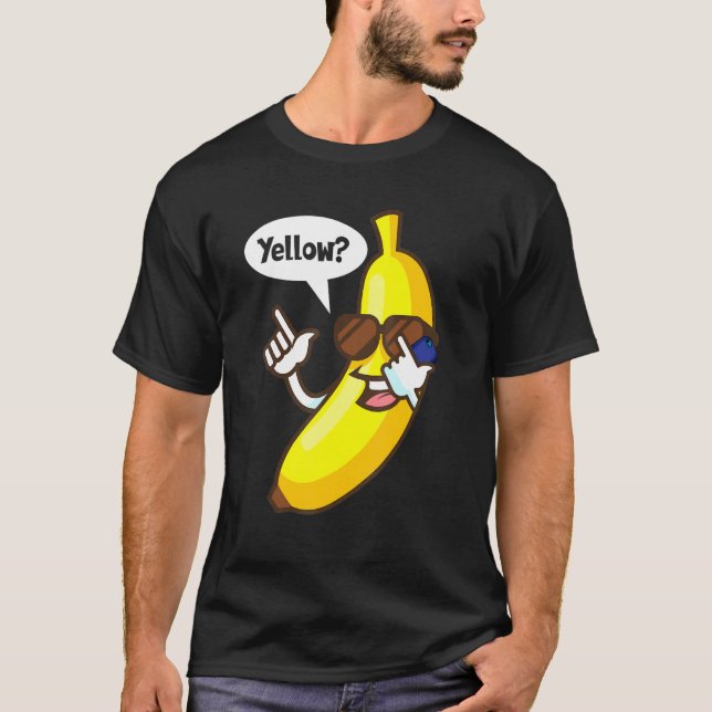 Banana Answering Phone Yellow Sunglasses Summer T-Shirt (Front)