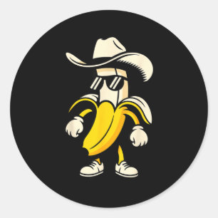 Banana Art For Men Women Kids Yellow Fruit Lovers  Classic Round Sticker