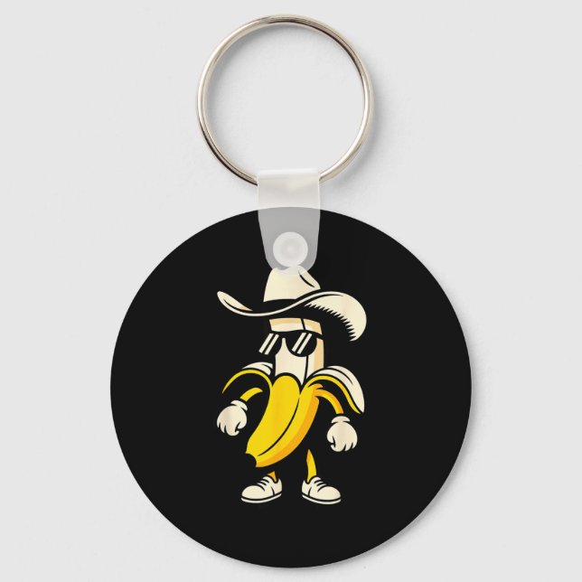 Banana Art For Men Women Kids Yellow Fruit Lovers  Key Ring (Front)