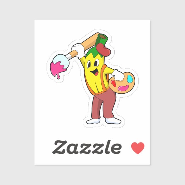 Banana as Painter with Paint brush (Sheet)