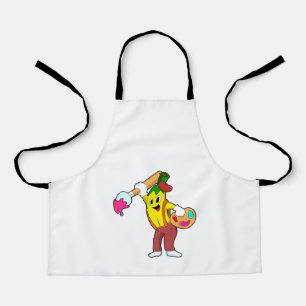 Banana as Painter with Paint brush Apron