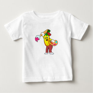 Banana as Painter with Paint brush Baby T-Shirt