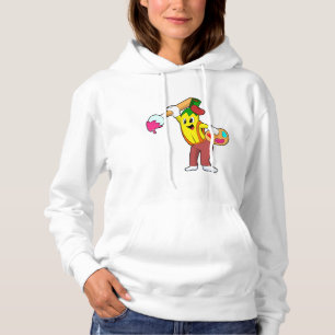 Banana as Painter with Paint brush Hoodie