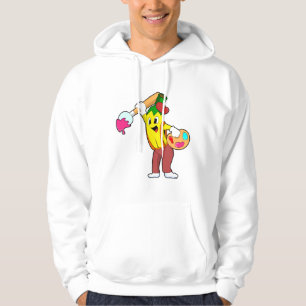 Banana as Painter with Paint brush Hoodie