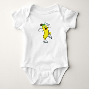 Banana at Ice skating with Ice skates.PNG Baby Bodysuit