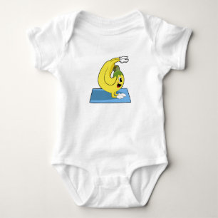 Banana at Yoga on Yoga mat Baby Bodysuit
