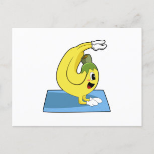 Banana at Yoga on Yoga mat Postcard