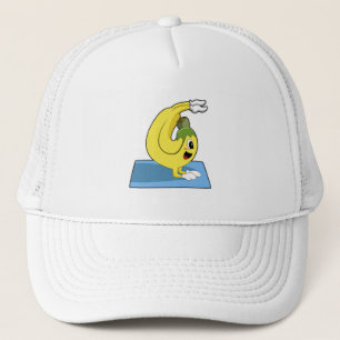 Banana at Yoga on Yoga mat Trucker Hat