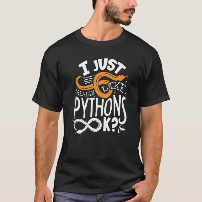 Banana Ball Python Herpetologist I Just Really Lik T-Shirt (Front)
