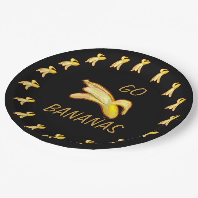 Banana Bananas Fruit Customise Food Party Graphics Paper Plate (Angled)