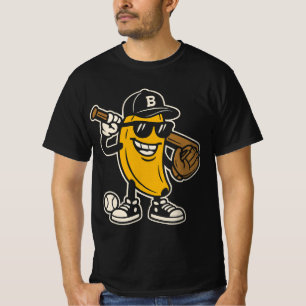 Banana Baseball Player Fruit Lover Present T-Shirt