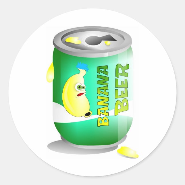 Banana beer classic round sticker (Front)