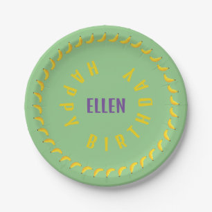 banana birthday EDITABLE circle of bananas Paper Plate