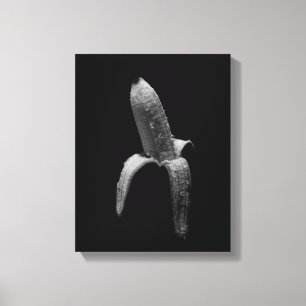 Banana Black and White Portrait Canvas Print