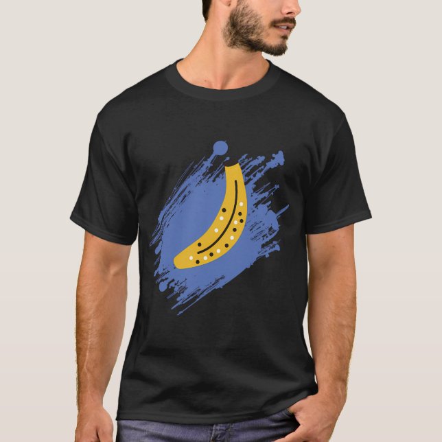 Banana (Blue Background),Pattern,Multiple Banana T-Shirt (Front)