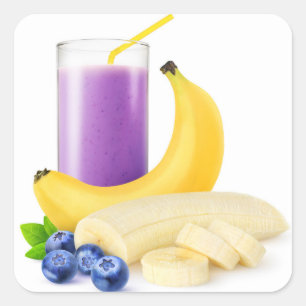 Banana blueberry smoothie square sticker
