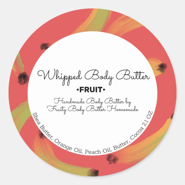 Banana Body Butter Bath Branding Packaging Classic Round Sticker (Front)