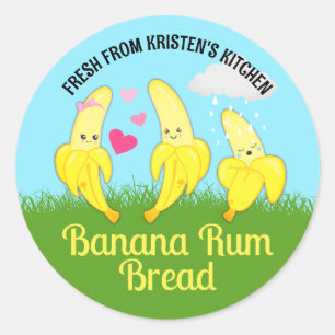 Banana bread from the kitchen of personalised classic round sticker