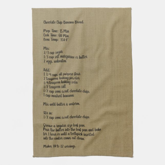 Banana Bread - Linen - Tea Towel (Vertical)