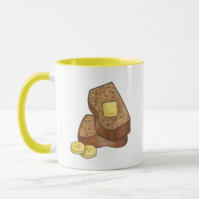 Banana Bread Loaf Slice Butter Baker Baking Food Mug (Left)