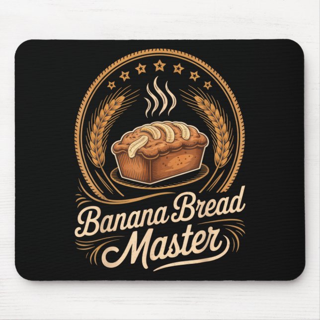 Banana Bread Master Baker Chef Humor Fall Baking L Mouse Mat (Front)