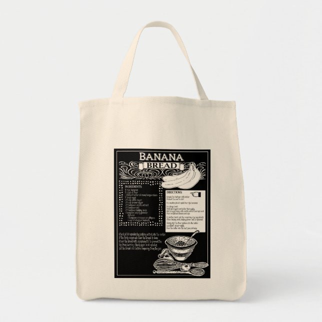 Banana Bread Recipe Tote Bag (Front)