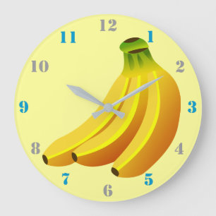 BANANA BUNCH ILLUSTRATION DESIGN WITH NUMBERS LARGE CLOCK