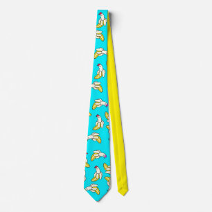 Banana Cartoon Cool Blue Tie