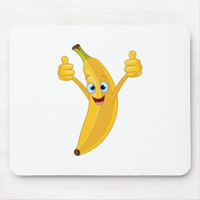 Banana Cartoon Design Mouse Mat (Front)