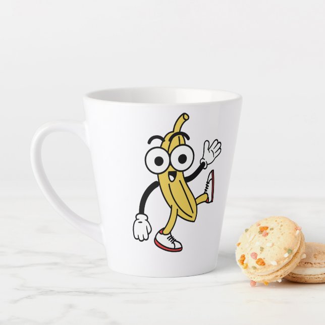 Banana Cartoon Latte Mug (In Situ)