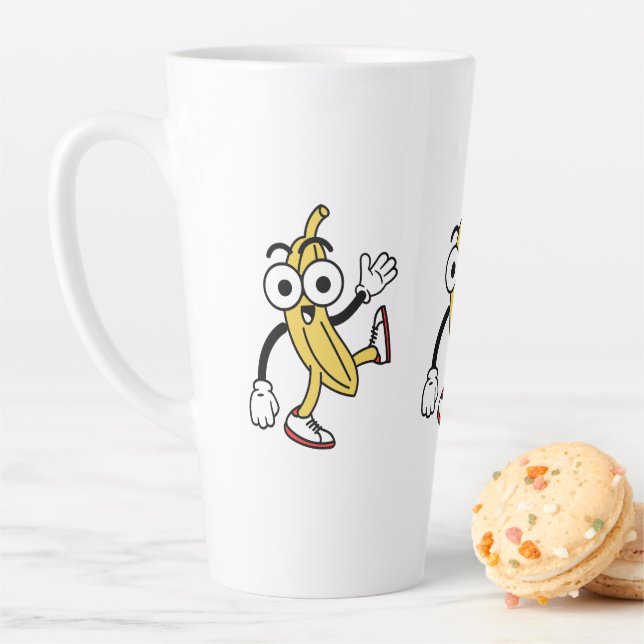 Banana Cartoon Latte Mug (In Situ)