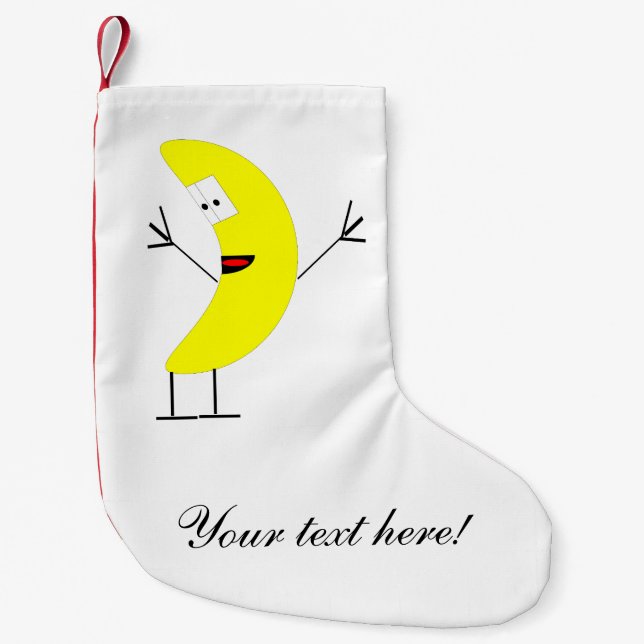 Banana cartoon small christmas stocking (Front)