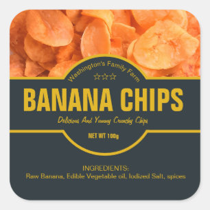 Banana Chips Packaging Label Sticker